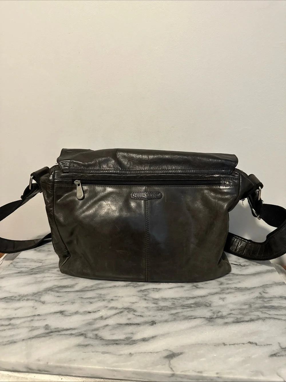 Fossil messenger crossbody bag laptop office vintage